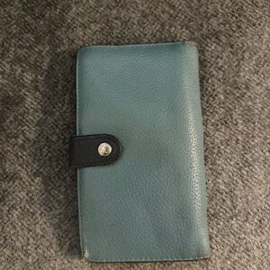 Coach Blue Leather Phone Wristlet/Wallet